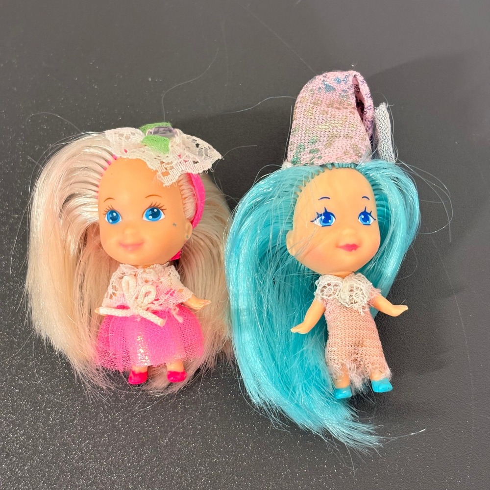 Tyco Quints Dolls Kids OS Pink Blue‎ Good Vintage 1994 Miniature Figures 2pc